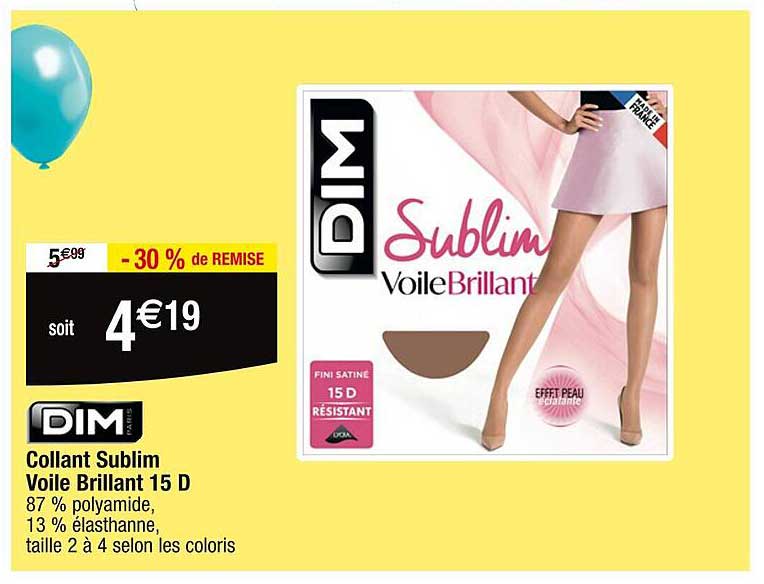 dim collant sublim voile brillant 15 d