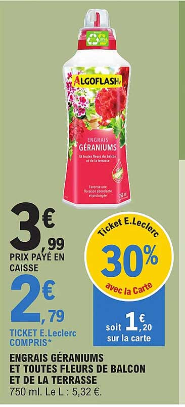 engrais géraniums et toutes fleurs de balcon et de la terrasse