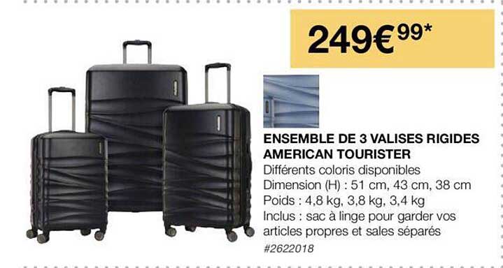 ensemble de 3 valises rigides american tourister