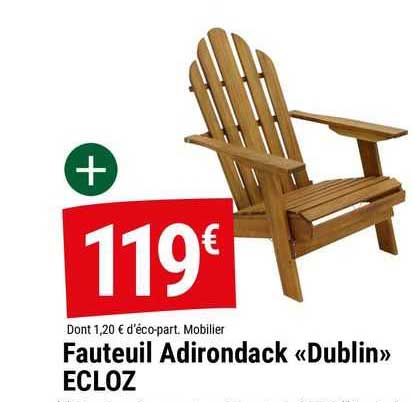 fauteuil adirondack «dublin» ecloz
