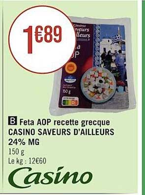 feta aop recette grecque casino saveurs d'ailleurs 24% mg