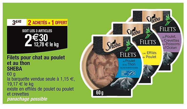 Filets Pour Chat Au Poulet Et Au Thon Sheba