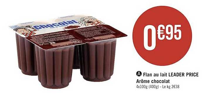 flan au lait leader price arôme chocolat