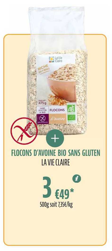 flocons d'avoine bio sans gluten la vie claire