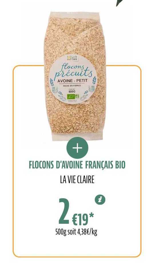 flocons d'avoine français bio la vie claire