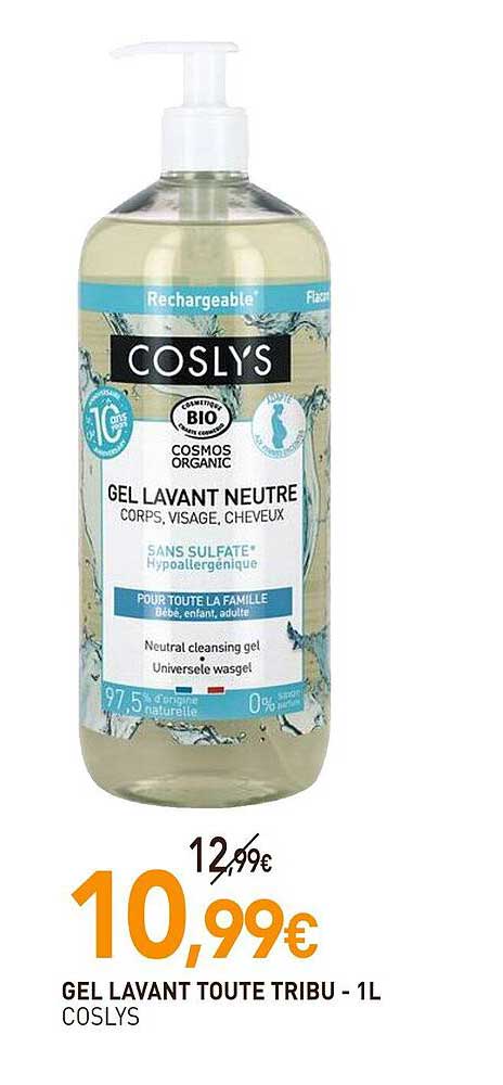 gel lavant toute tribu coslys - 1 l