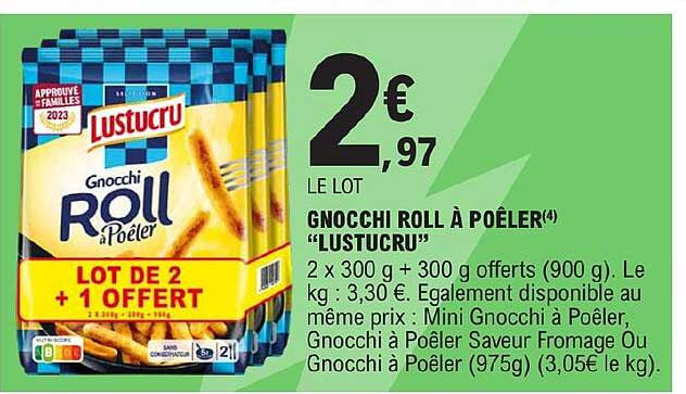 gnocchi roll à poêler "lustucru"