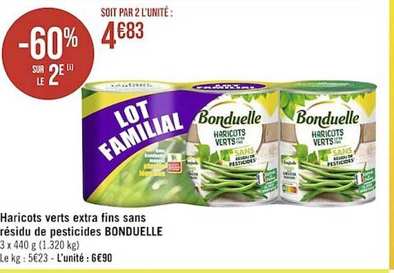 haricots verts extra fins sans résidu de pesticides bonduelle