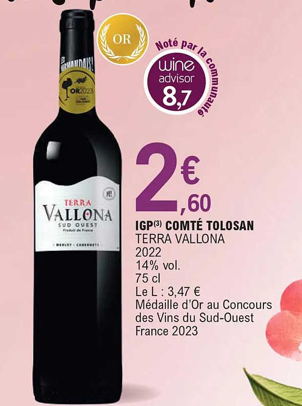 igp comté tolosan terra vallona 2022