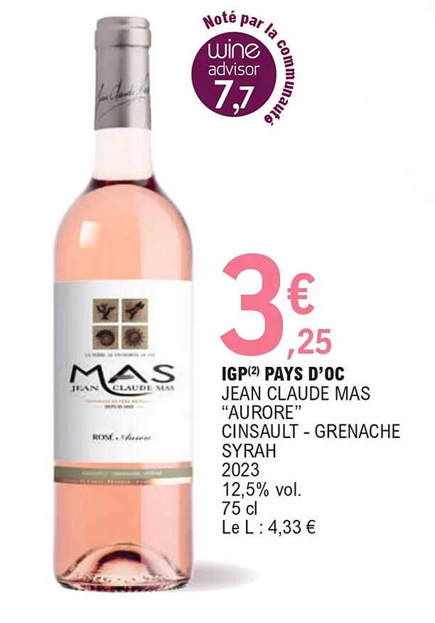 igp pays d'oc jean claude mas "aurore"