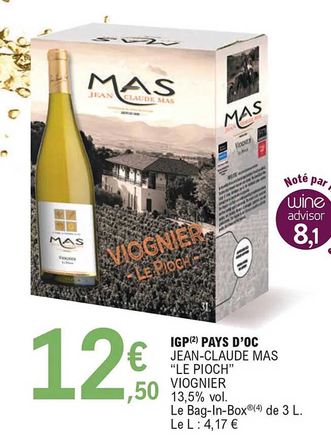 igp pays d'oc jean-claude mas le pioch viognier