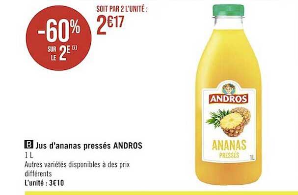 jus d'ananas pressés andros