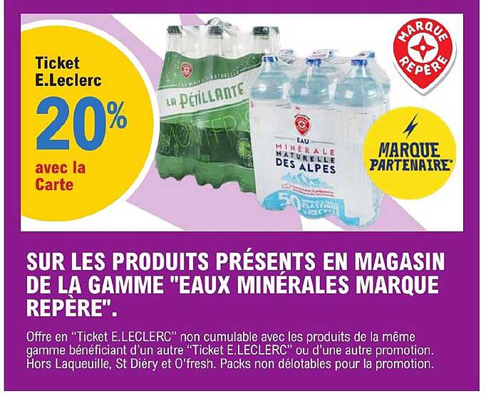 la gamme "eaux minérales marque repère"