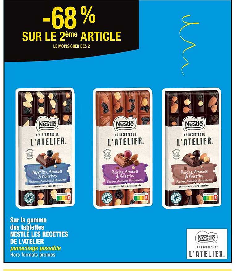 la gamme des tablettes nestlé les recettes de l'atelier
