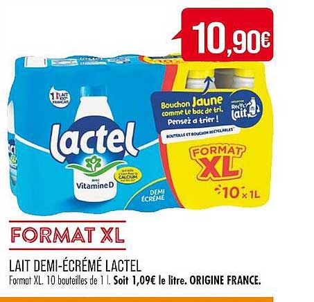 lait demi-écrémé lactel