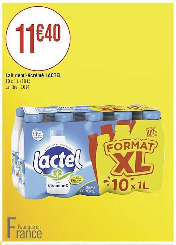 lait demi-écrémé lactel