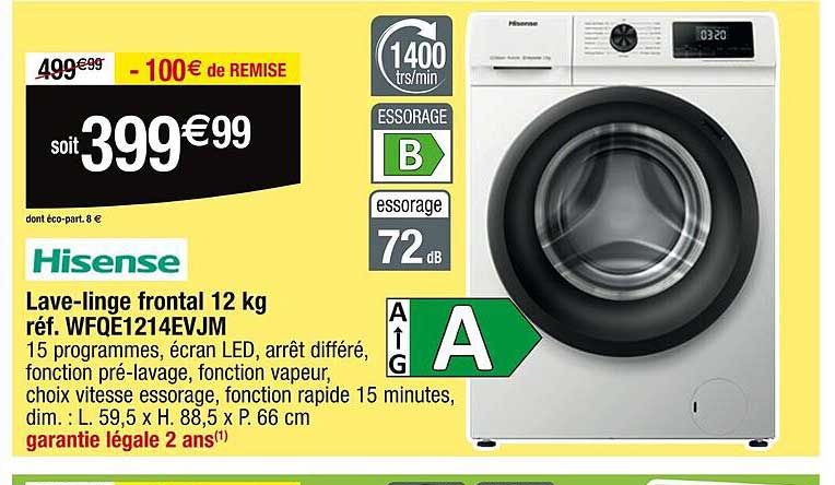 lave-linge frontal 12 kg hisense