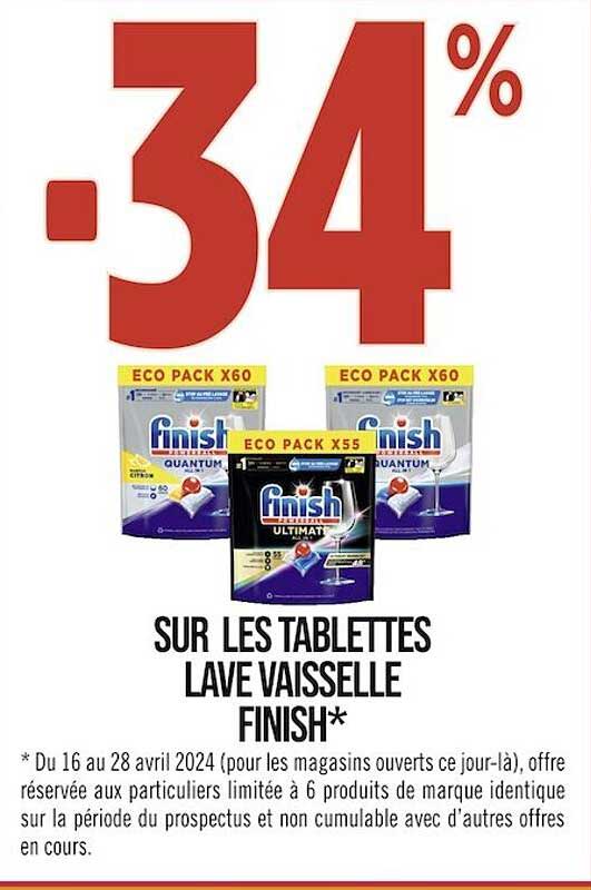 les tablettes lave vaisselle finish