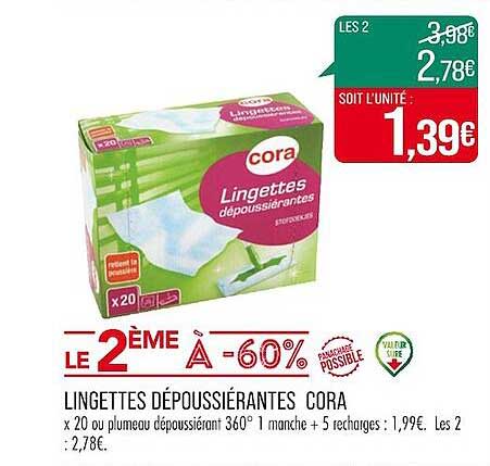 lingettes dépoussiérantes cora