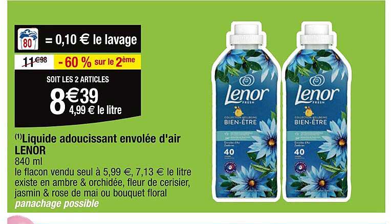liquide adoucissant envolée d'air lenor