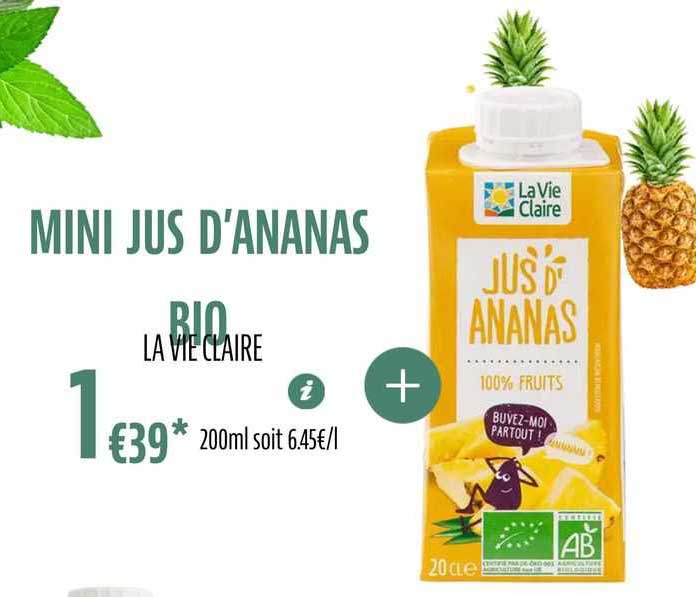 mini jus d'ananas bio la vie claire