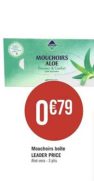 mouchoirs boîte leader price