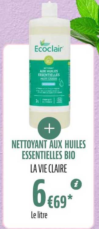 nettoyant aux huiles essentielles bio la vie claire