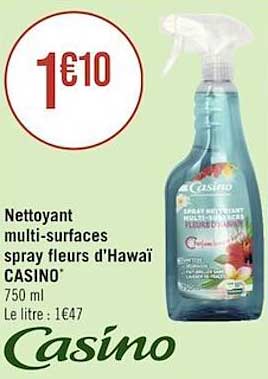 nettoyant multi-surfaces spray fleurs d'Hawaï casino