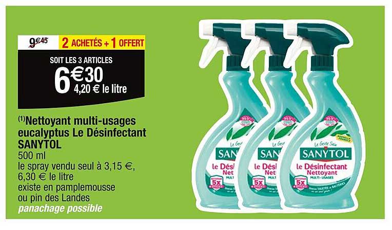 nettoyant multi-usages eucalyptus le désinfectant sanytol