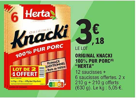 Original Knacki 100% Pur Porc "herta"