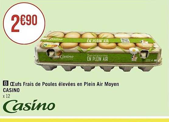œufs frais de poules élevées en plein air moyen casino