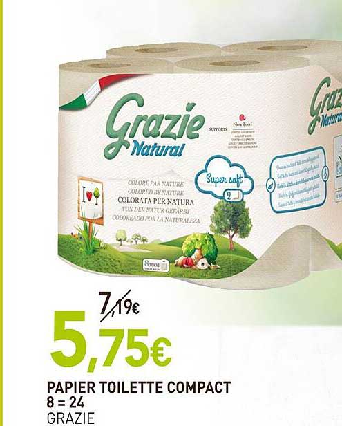 papier toilette compact grazie natural