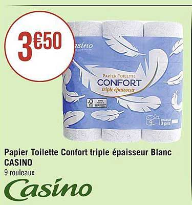 Papier Toilette Confort Triple épaisseur Blanc