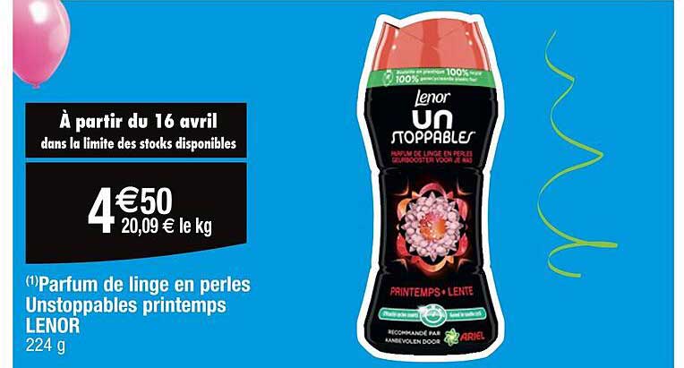 Parfum De Linge En Perles Unstoppables Printemps Lenor