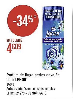 parfum de linge perles envolée d'air lenor