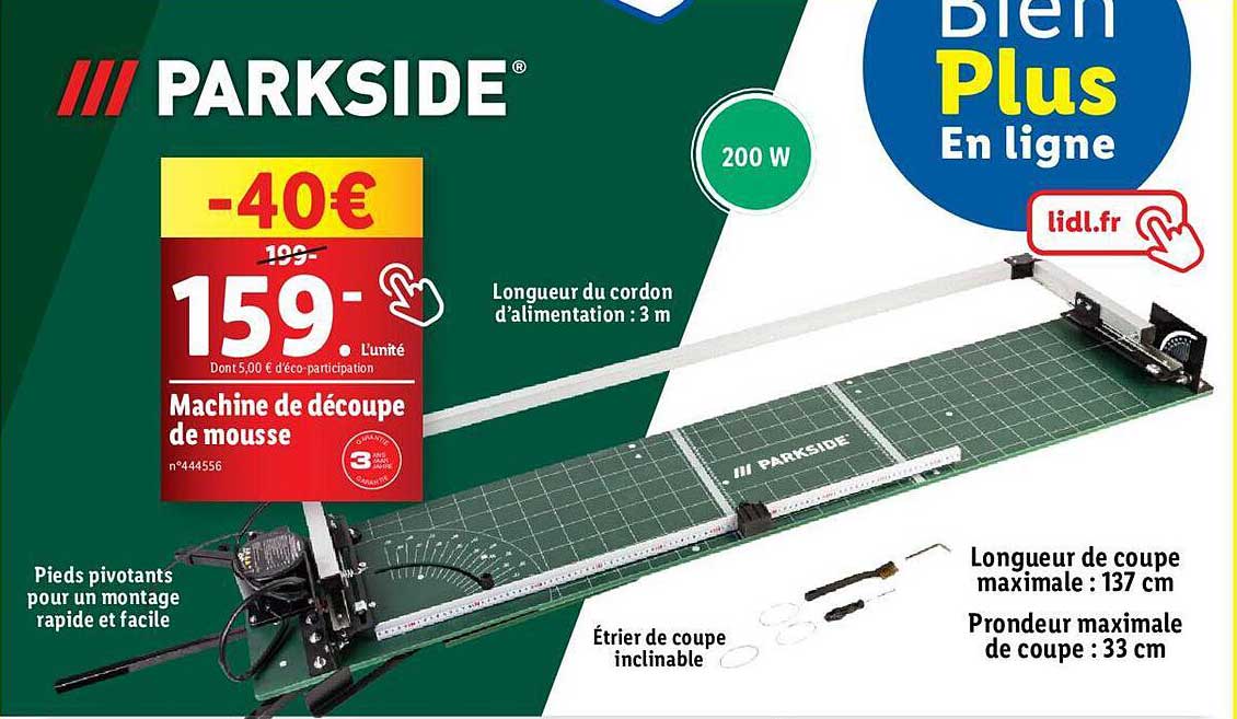 parkside pieds pivotants pour un montage rapide et facile
