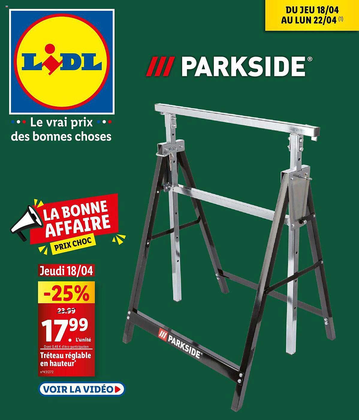 parkside tréteau réglable en hauteur