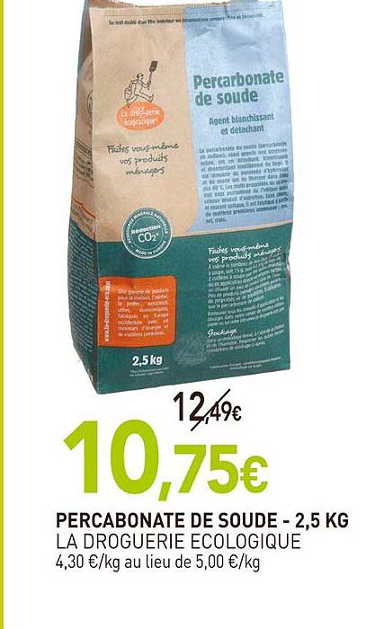 percarbonate de soude la droguerie écologique - 2,5 kg