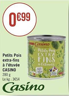 petits pois extra-fins à l'étuvée casino