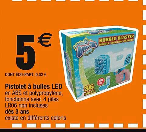 pistoler à bulles led