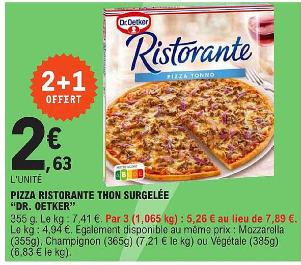 pizza ristorante thon surgelée "dr. oetker"
