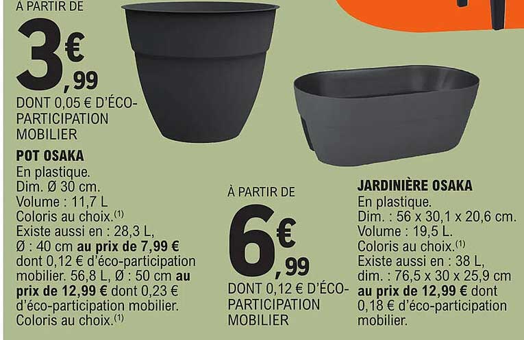 pot osaka, jardinière osaka