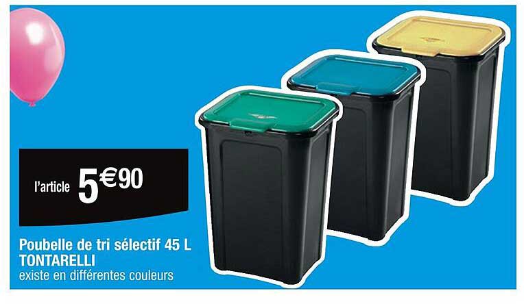 poubelle de tri sélectif 45 l tontarelli