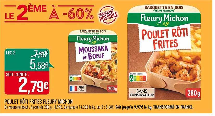 poulet rôti frites fleury michon