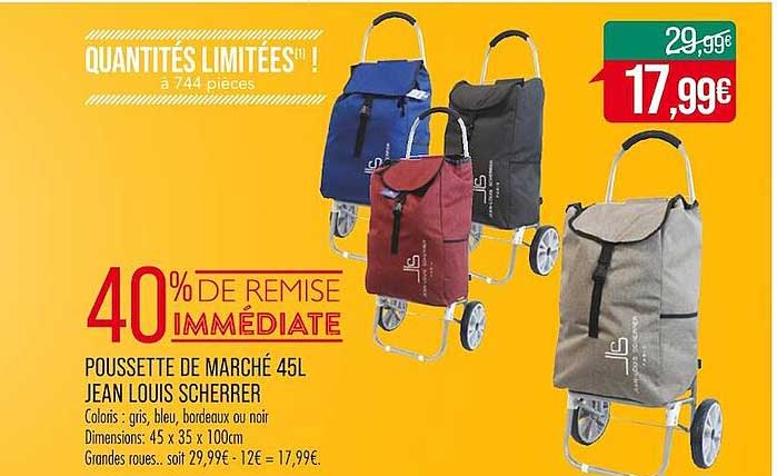 poussette de marché 45l jean louis scherrer