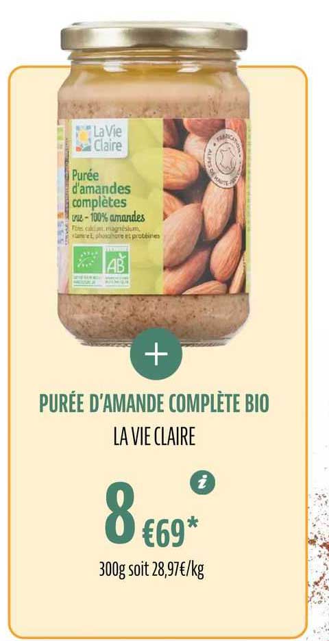 purée d'amande complète bio la vie claire