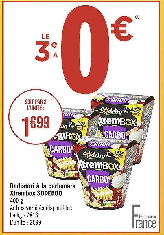 radiatori à la carbonara xtrembox sodebo