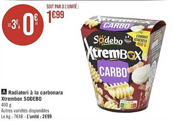 radiatori à la carbonara xtrembox sodebo
