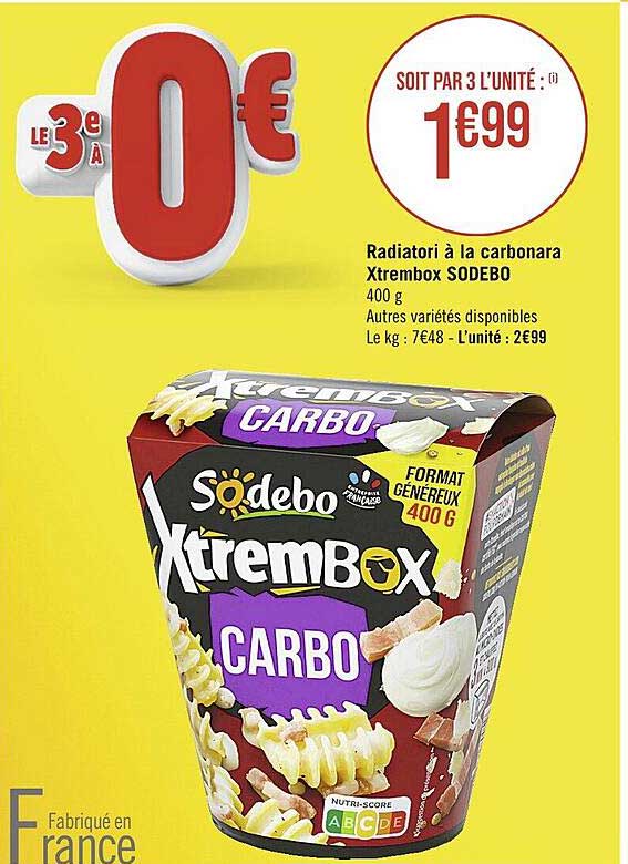 radiatori à la carbonara xtrembox sodebo