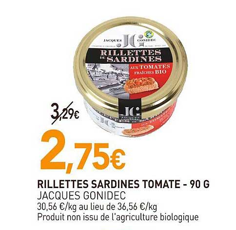 rillettes sardines tomate jacques gonidec - 90 g